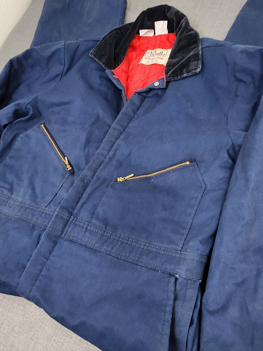 Vintage Walls Blue Blizard Pruf Made In USA Zip Up Bib/ Insulated Suit. XL REG. - Picture 4 of 14